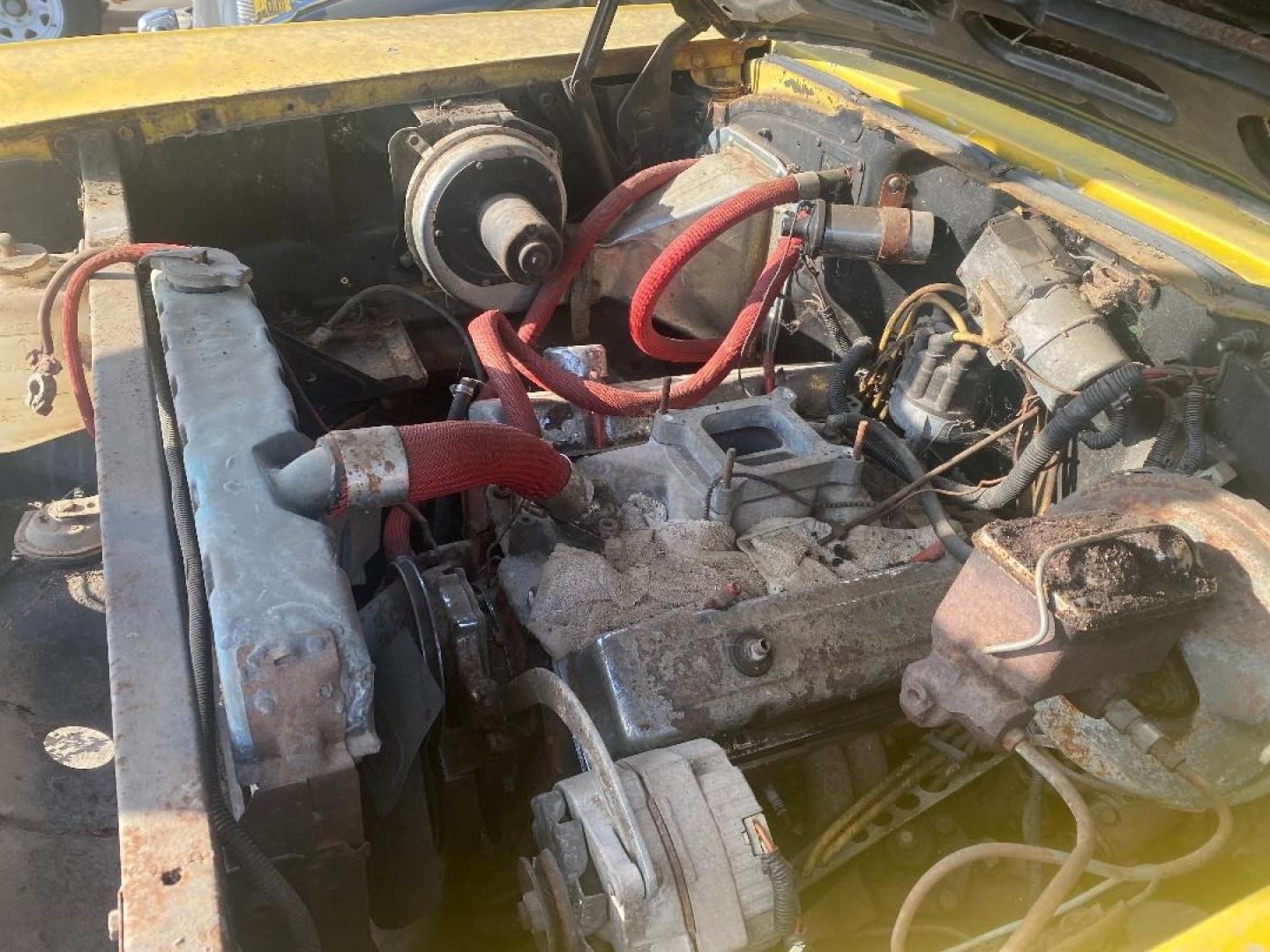 1957 Yellow /Tan Chevrolet 150 (C56A020067) with an 327 V8 engine, 4 Spd transmission, located at 1687 Business 35 S, New Braunfels, TX, 78130, (830) 625-7159, 29.655487, -98.051491 - Sittin under a shed find!! 1957 Chevrolet 150 once in its life was running the drag strip. Miles unknown equipped with a 327 V8 paired with a 4 speed transmission within a shatter proof bell housing. 12 Years in New Braunfels previously race car in California. Ready for total restoration - Photo#11